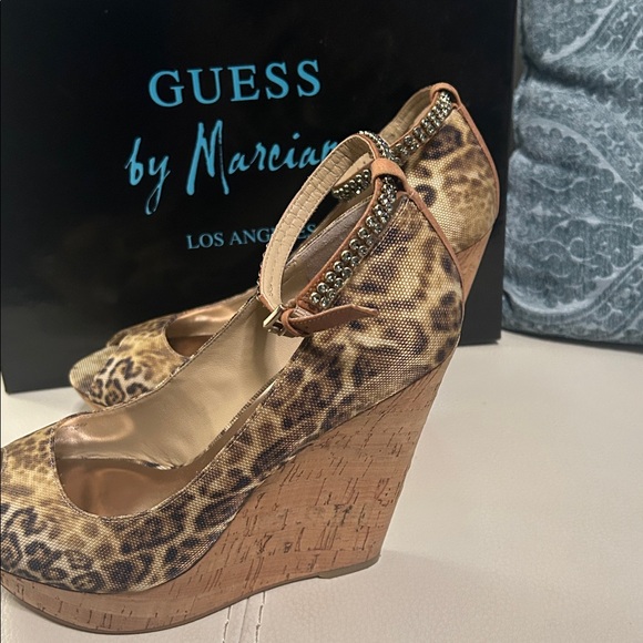 7. Guess by Marciano Animal Print Wedge Sandals - Picture 3 of 3